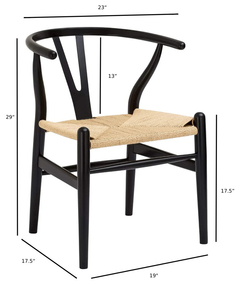 Wood Chair Black, Set of 2