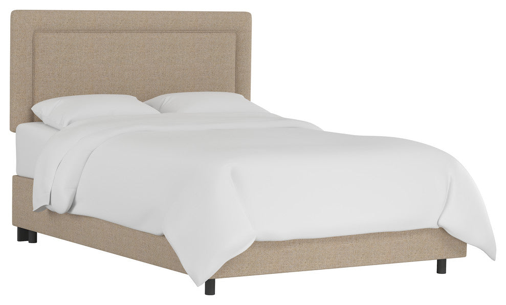Ana King Upholsterd Border Bed, Linen Sandstone