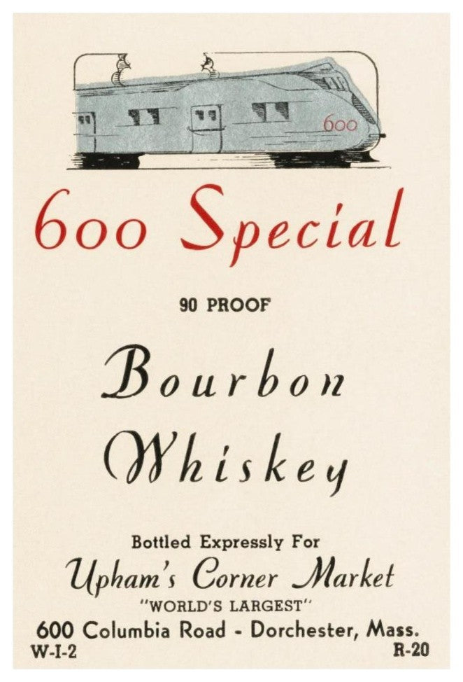 "600 Special Bourbon Whiskey" Paper Print by Vintage Booze Labels, 22"x32"