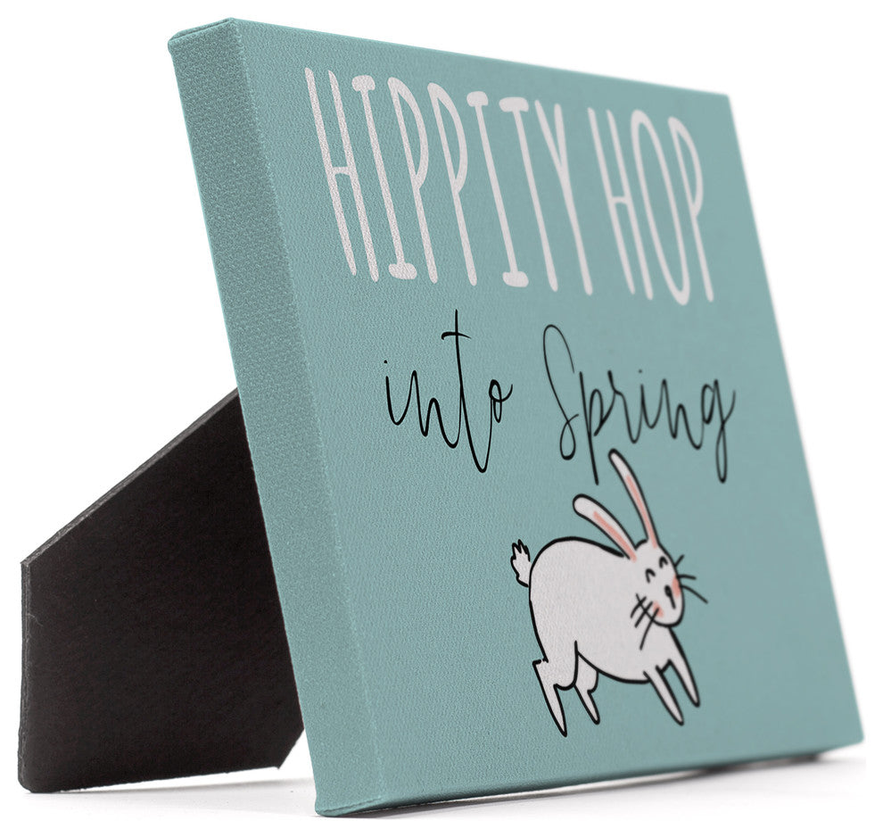 Hippity Hop into Spring Easelback Tabletop Canvas