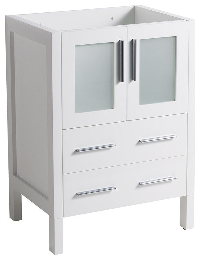 Torino 24" Bathroom Cabinet, Base: White, Base Only, Without Sink