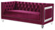 Velvet Upholstery Loveseat, Burgundy