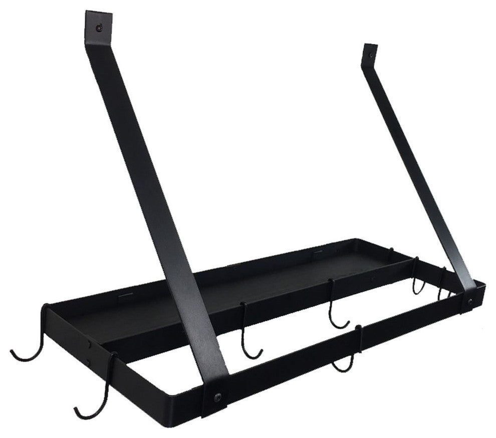 Rogar All in 1 Wall Mounted Pot Rack With Shelf
