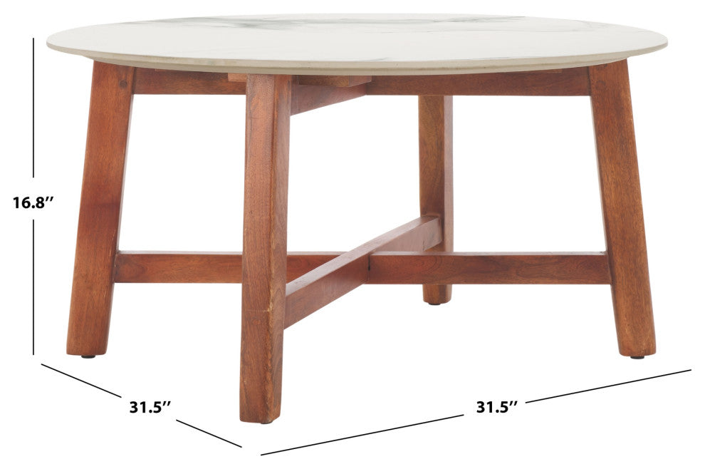 Safavieh Samie Coffee Table, White/Walnut