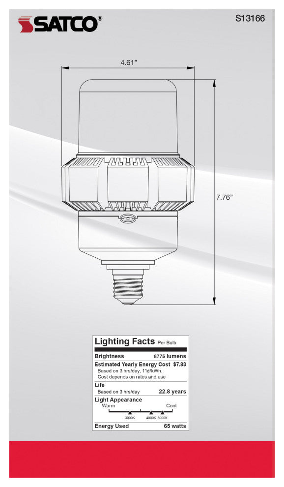 65W, A-Plus 37, LED, CCT Selectable andWage Selectable, Medium Base, Type B