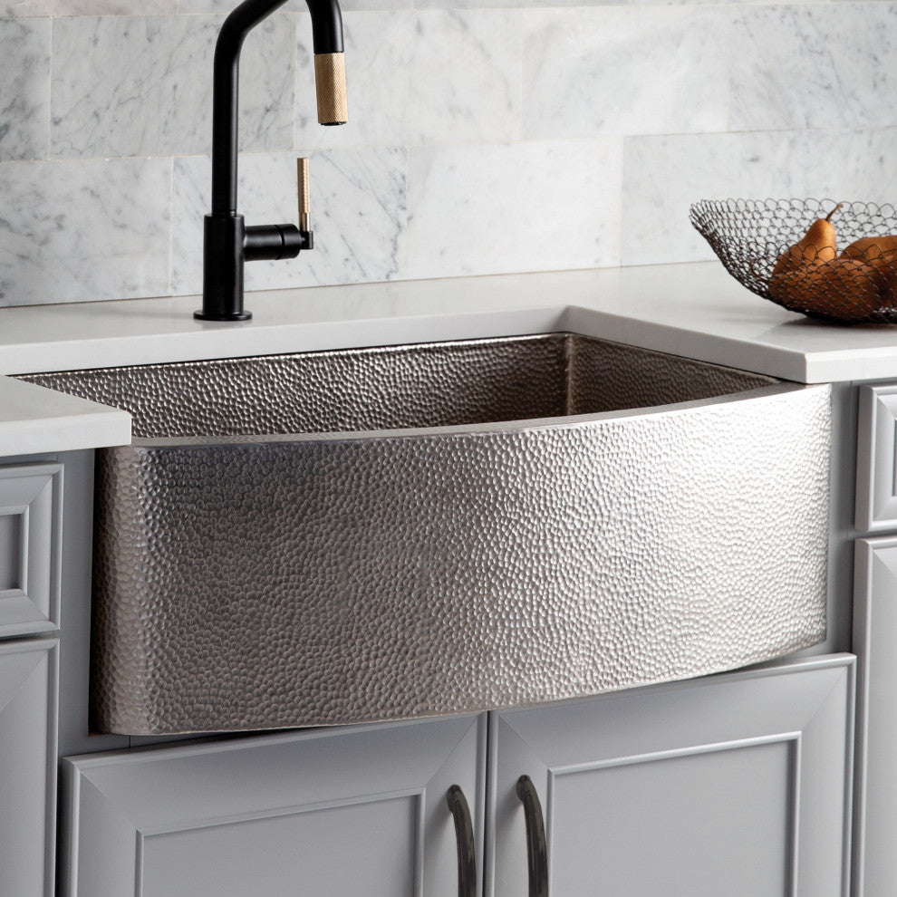 Rhapsody Copper Kitchen Sink, Brushed Nickel
