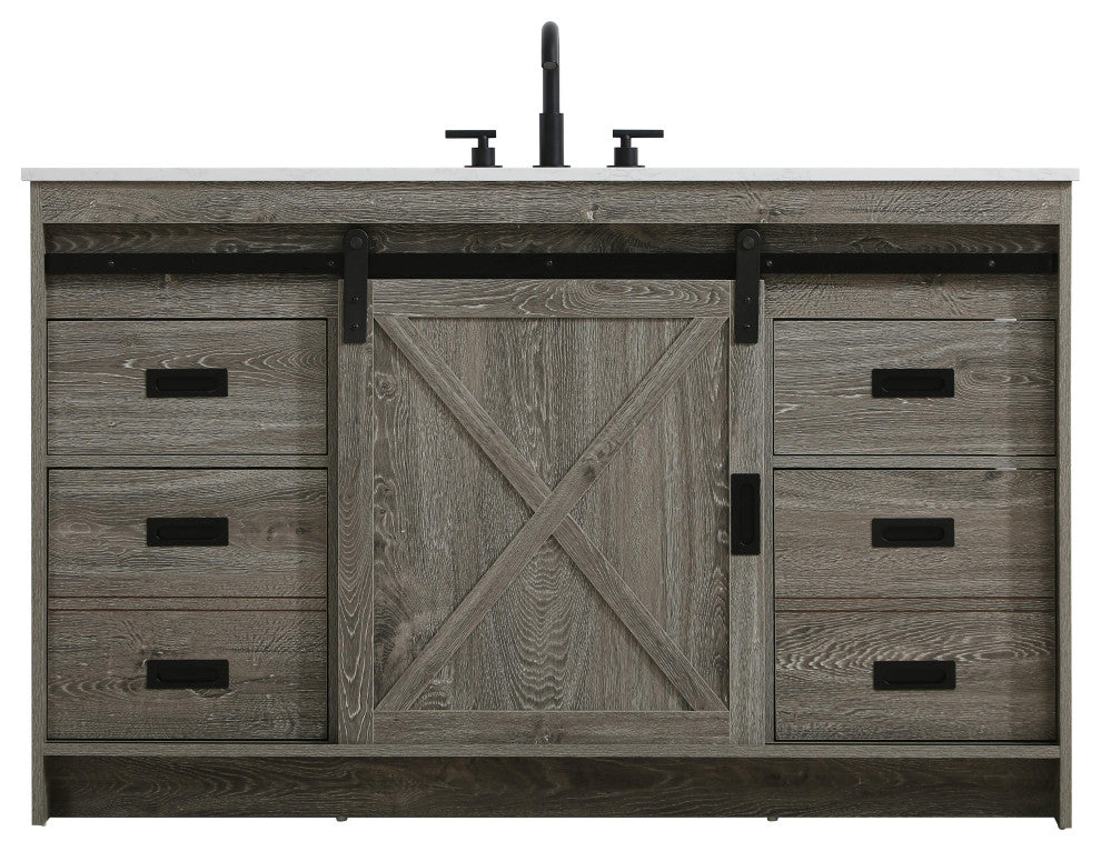 Home Living 54" Single Bathroom Vanity, Rustic Grey