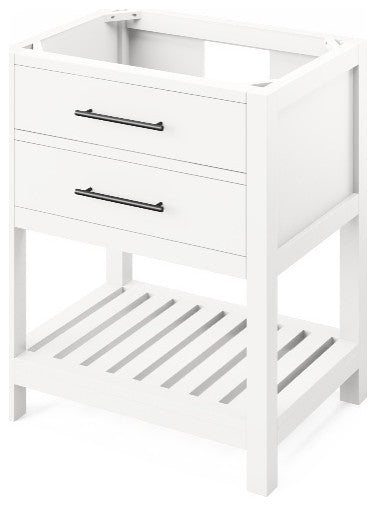 Wavecrest Contemporay White 30" Vanity, Black Granite Top