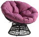 Papasan Chair with Purple cushion and Gray Wicker Resin Frame