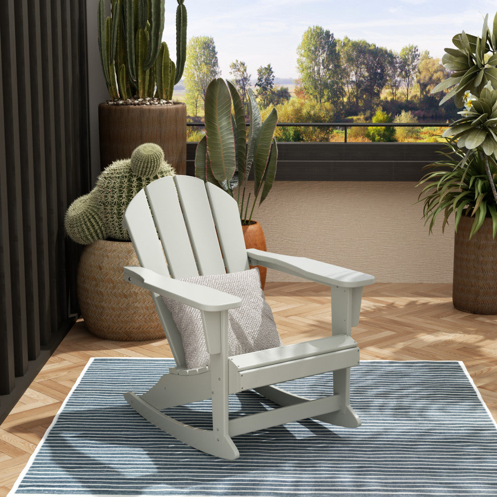WestinTrends Outdoor Patio Adirondack Rocking Chair Lounger, Porch Rocker, Sand