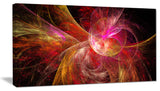 Pink on Black Fractal Illustration, Abstract Canvas Art Print, 32x16