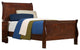 Modern Louis Philippe Twin Sleigh Bed, Burnish Cherry