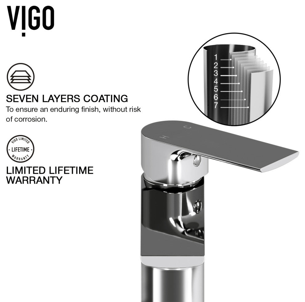 VIGO 6" H Davidson Single Handle Single Hole Faucet, Chrome, Without Extras