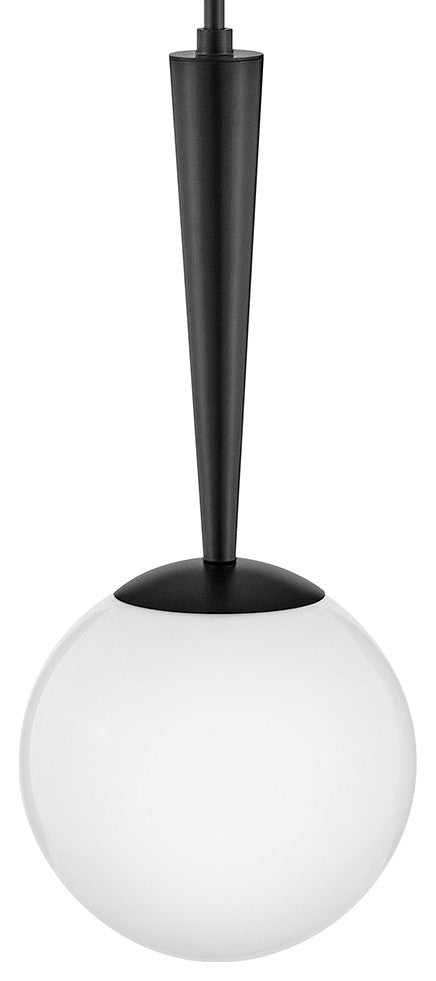 Lark Izzy 9.75" Globe Pendant, Black + Cased Opal Shade