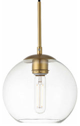 Elegant Lighting LD2206 Baxter 8"W Mini Pendant - Brass / Clear