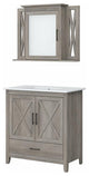 Bush Key West Engineered Wood Bathroom Vanity Sink with Mirror in Driftwood Gray