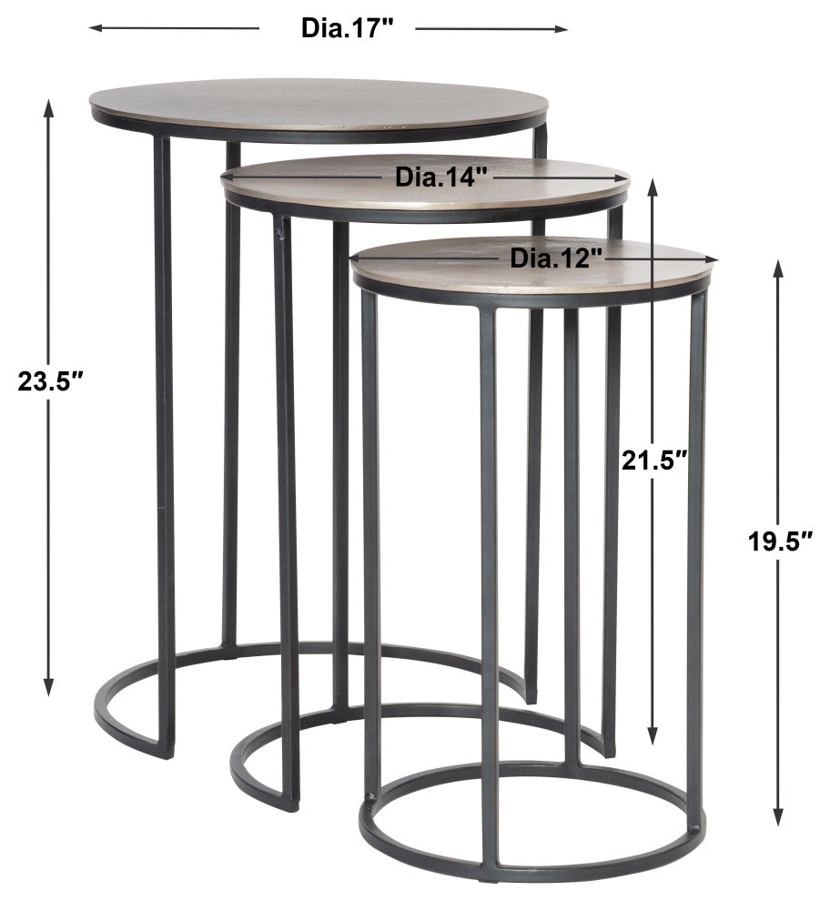 Uttermost Erik Metal Nesting Tables, S/3