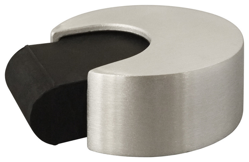 Round Shape Door Stop, Floor Mount, Polished Stainless Steel, Satin Stainless Steel