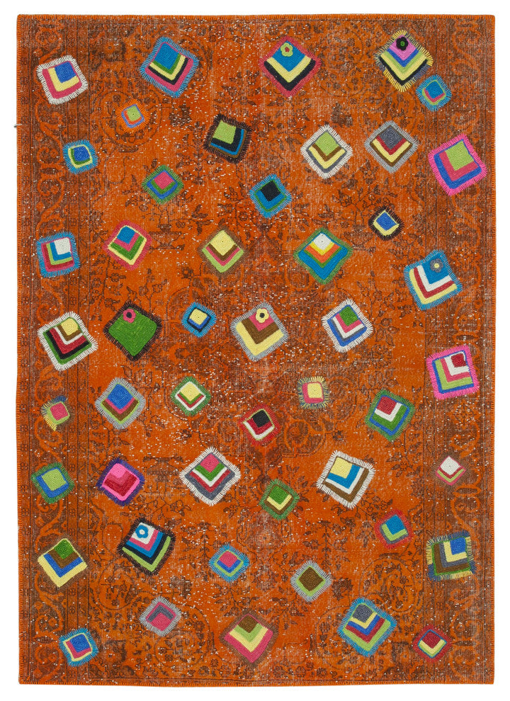 Rug N Carpet - Handmade Oriental 6' 10" x 9' 7" Antique Patchwork Area Rug