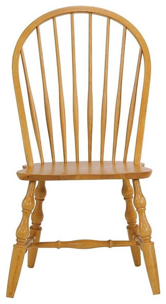 Sunset Trading Oak Selections 18" Wood Windsor Dining Chair in Oak (Set of 2)