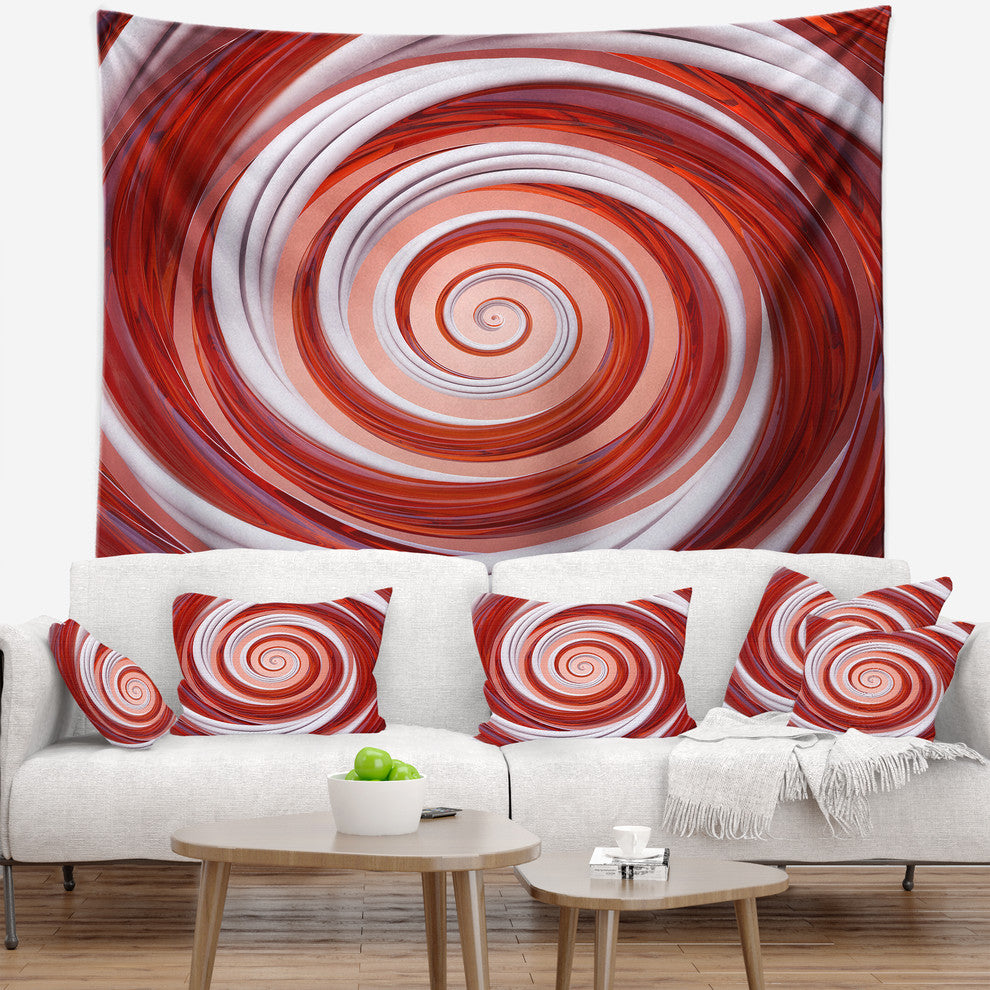 Christmas Candy Cane Spiral Abstract Wall Tapestry, 92"x78"
