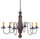 Large Norfolk Chandelier in Hartford colors, Red Over Black
