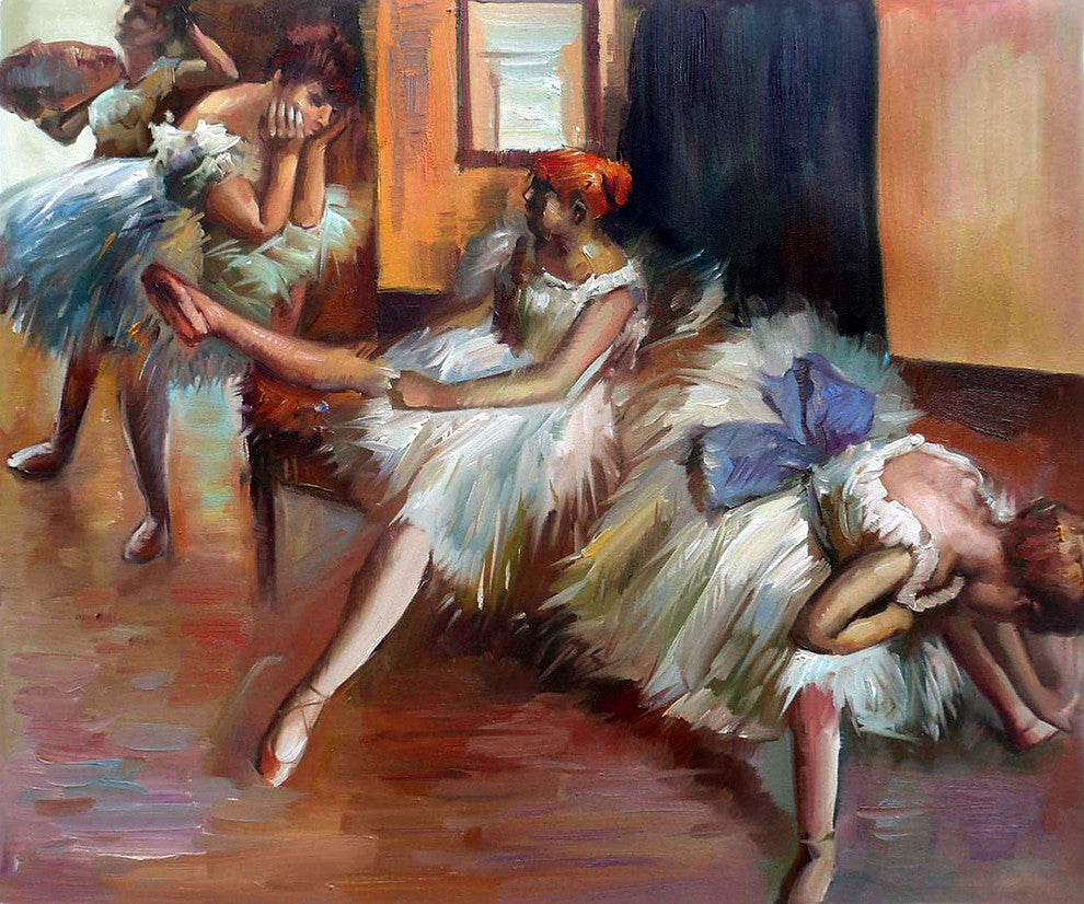 Ballet Rehearsal (detail), Unframed loose canvas