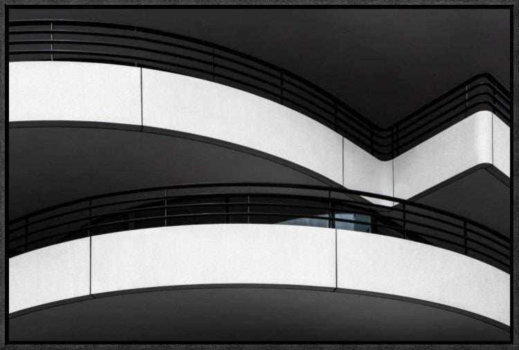 "Balcony Lines" Framed Canvas Giclee by Gilbert Claes, 23x15"