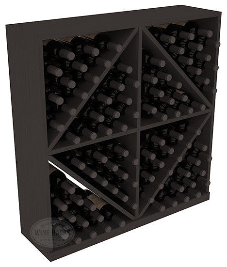 Solid Diamond Wine Storage Bin, Pine, Black