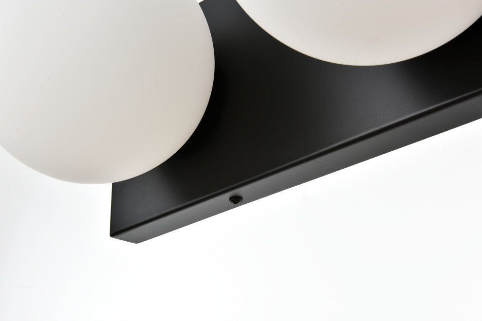 3 Light Black And Frosted White Bath Sconce
