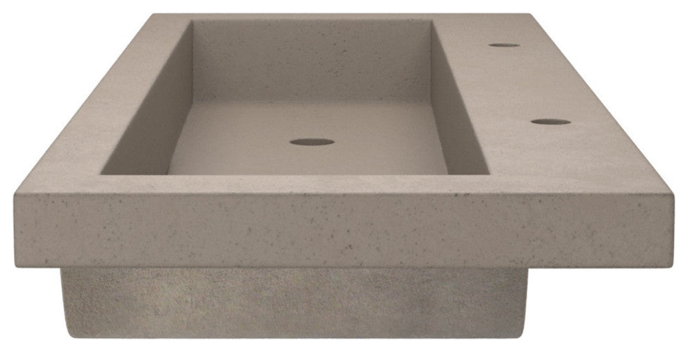Trough 4819 Bathroom Sink, Earth, Single Faucet Cutout