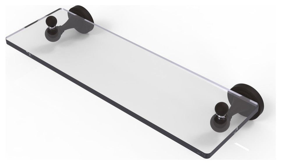 Sag Harbor 16" Glass Vanity Shelf with Beveled Edges, Oil Rubbed Bronze