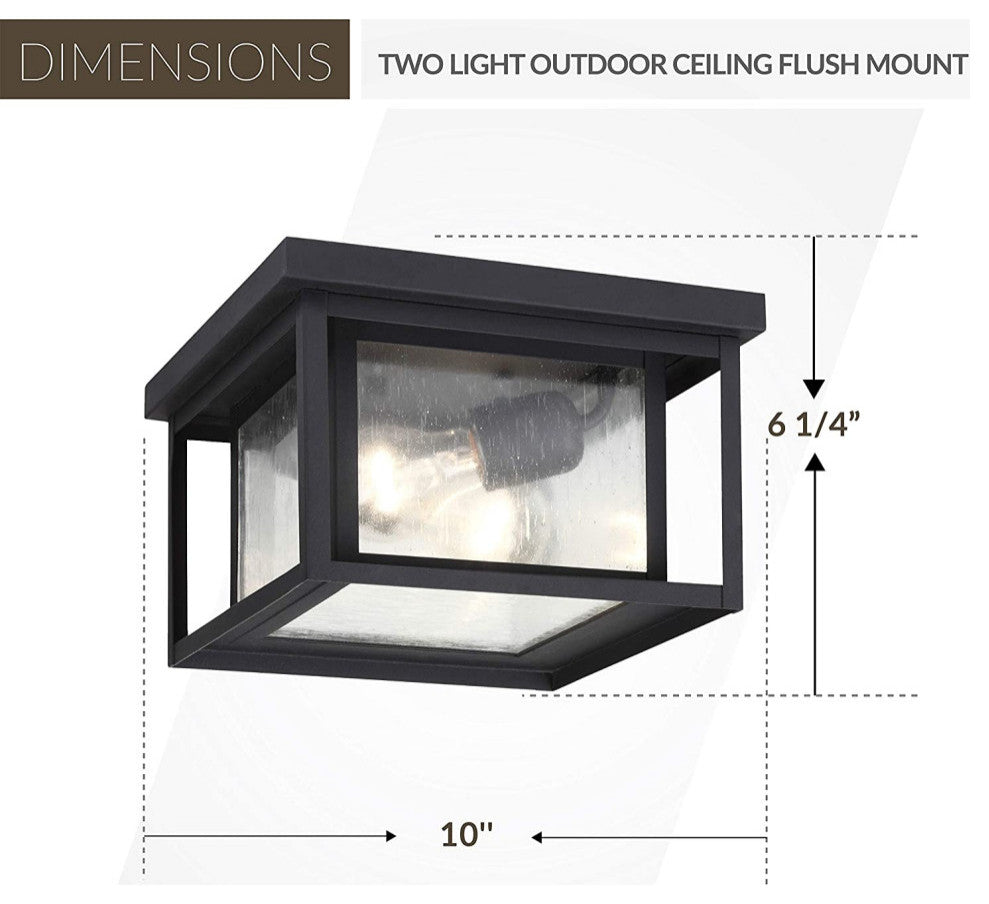 2 light ceiling flush mount industrual black ceiling light fixture