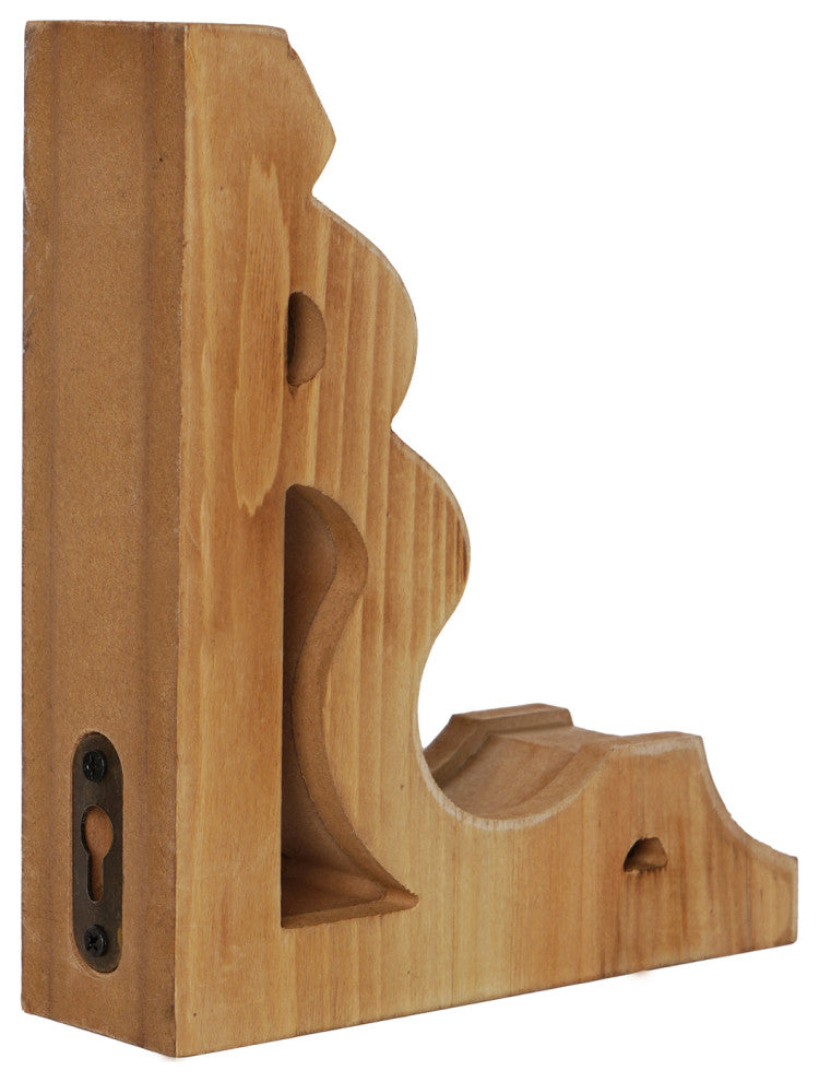 Natural Distressed Antique Wood Corbel Wall Shelf Brackets, Set of 2