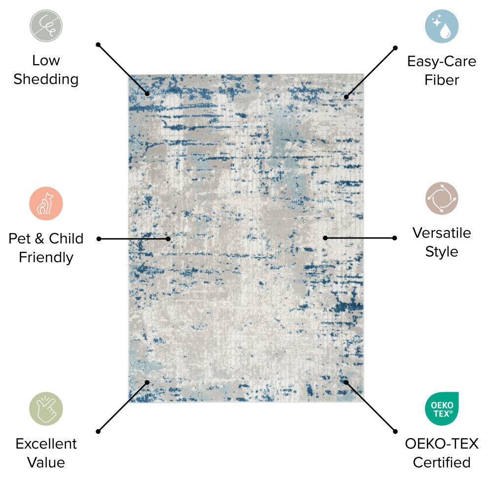Nourison Concerto 6' x 9' Beige/Grey Modern Indoor Area Rug