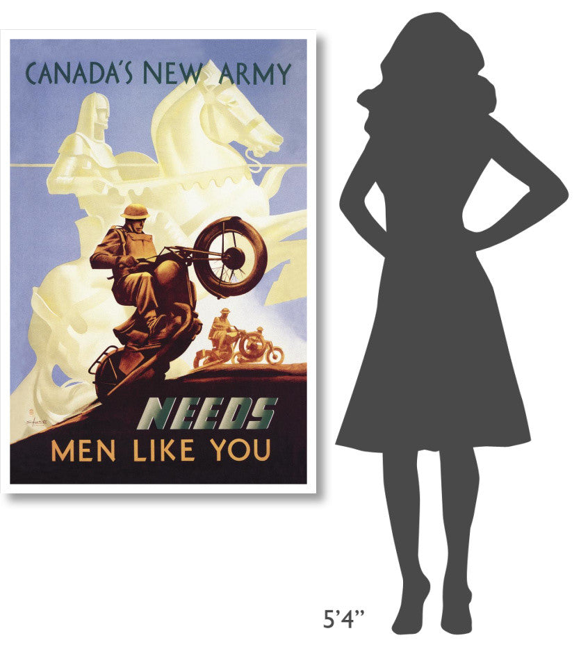 "WWI: Canada's New Army: Men Like You" Paper Print by Eric Aldwinkle, 34"x50"