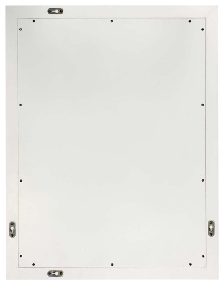 24" Wood Frame Mirror, White