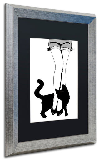 Color Bakery 'Black Cat' Art, Silver Frame, Black Matte, 16"x20"
