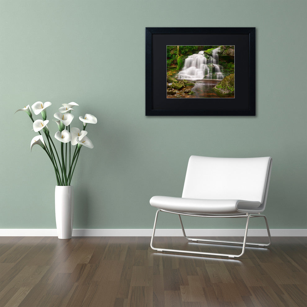 Michael Blanchette 'Elakala Falls' Art, Black Frame, Black Mat, 14x11
