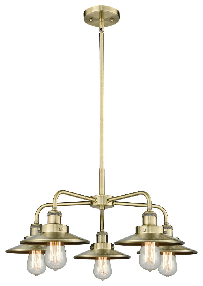 Innovations Ballston Urban 5 26" Chandelier Antique Brass