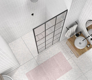 Glass Warehouse 78" x 38" French Monture Noir Single Fixed Panel