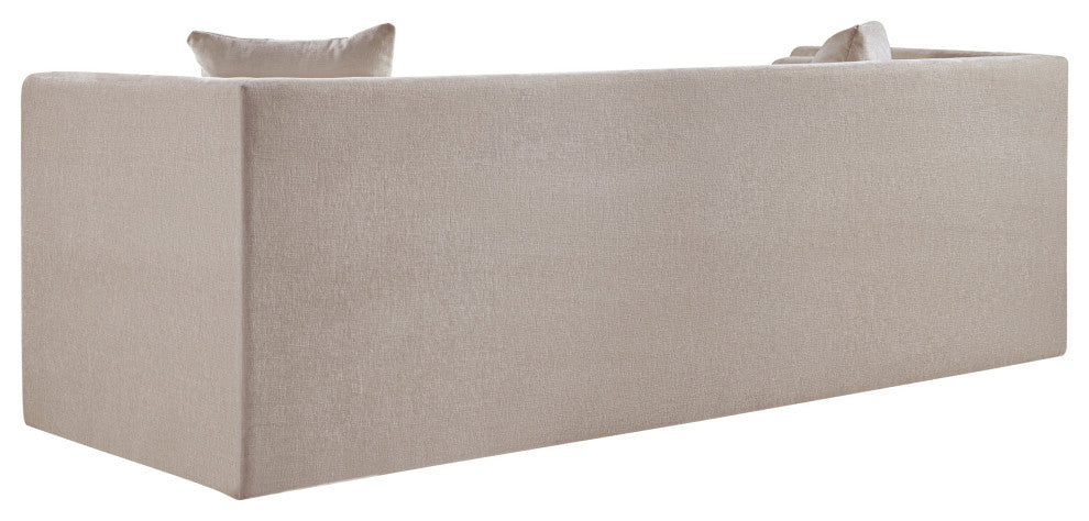 Everett Upholstered Sofa, Beige, Chenille Fabric