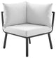 Lounge Sectional Sofa Chair Set, Aluminum, Metal, Gray White, Outdoor