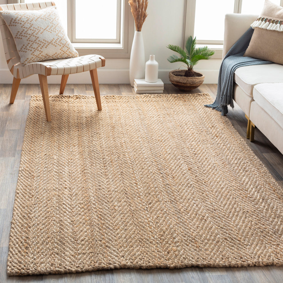 Surya Jute Woven JS-1000 Cottage Area Rug, 9' x 13' Rectangle