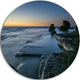 Sunrise At Sydney Seashore, Seashore Large Disc Metal Wall Art, 36"