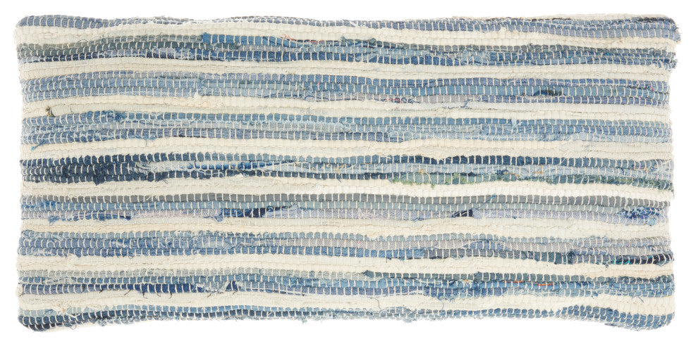 Mina Victory DL001 Throw Pillow, Denim, 14" x 30"