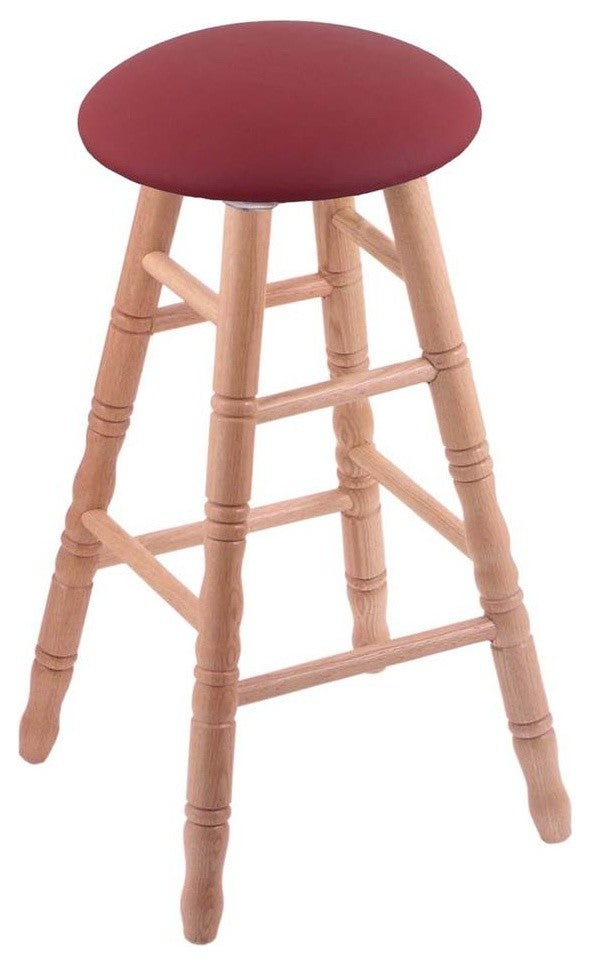 Holland Bar Stool, Oak Round Cushion Bar Stool, Turned Legs