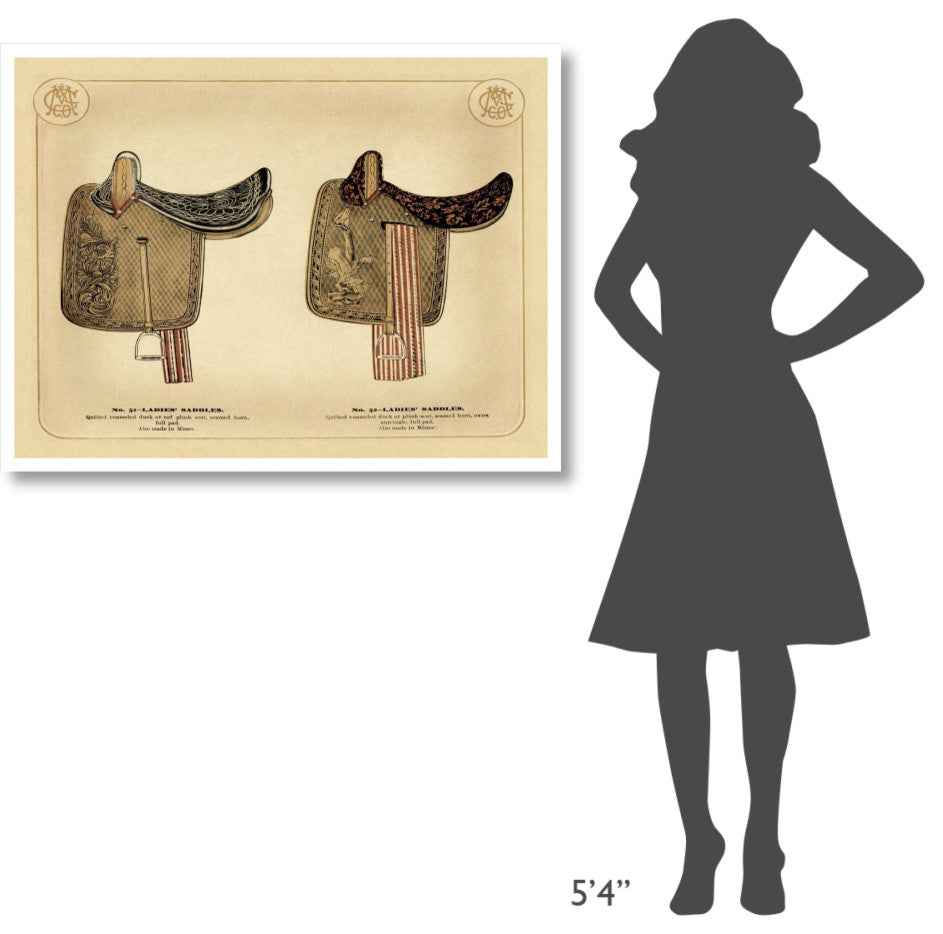 "Saddles and Tack: Ladies' Saddles #1" Digital Paper Print, 42"x32"