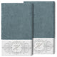 Linum Home Turkish Cotton Monica 2-Piece Embellished Bath Towel Set, Teal