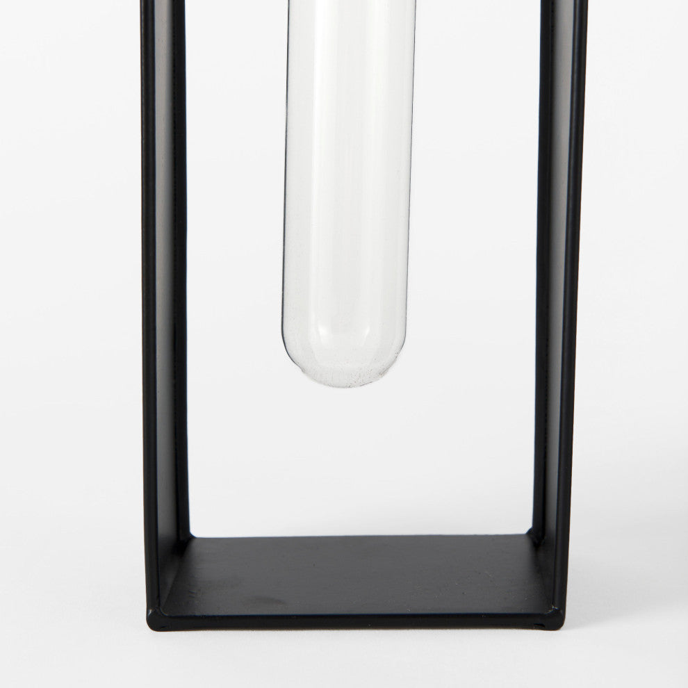 Boyer Black Metal With Glass 2-Piece Set